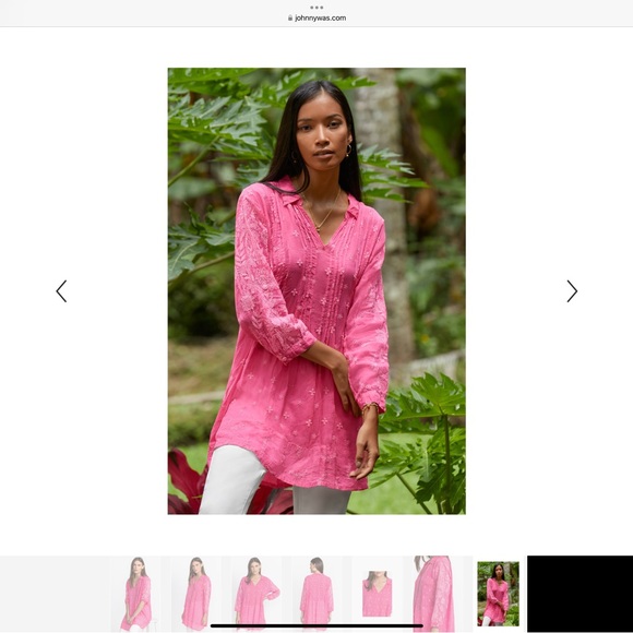 Johnny Was embroidered hot pink Marti Vera Tunic size XL - Picture 5 of 7